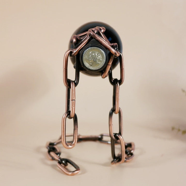 Unique Iron Wine Bottle Holder with Loop Design – Eye-Catching Decor for Home or Kitchen 8