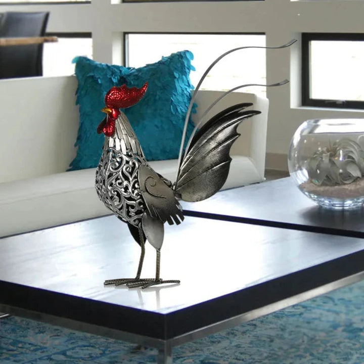 Unique Metal Rooster Sculpture – Whimsical Garden Statue for Indoor or Outdoor Decor 1