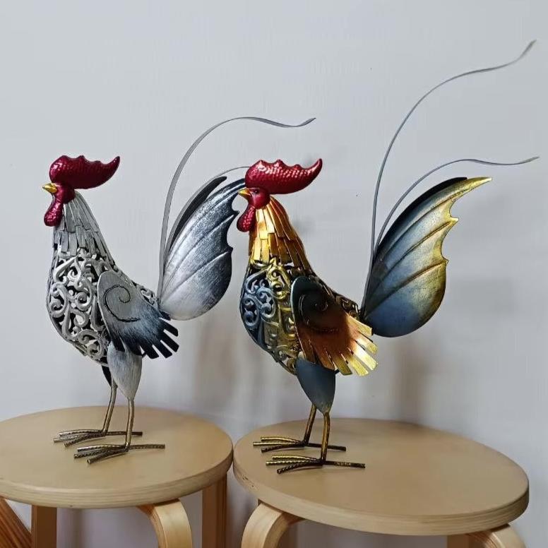 Unique Metal Rooster Sculpture – Whimsical Garden Statue for Indoor or Outdoor Decor 7