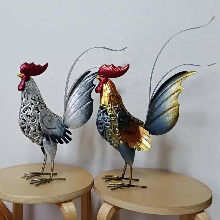 Unique Metal Rooster Sculpture – Whimsical Garden Statue for Indoor or Outdoor Decor 7