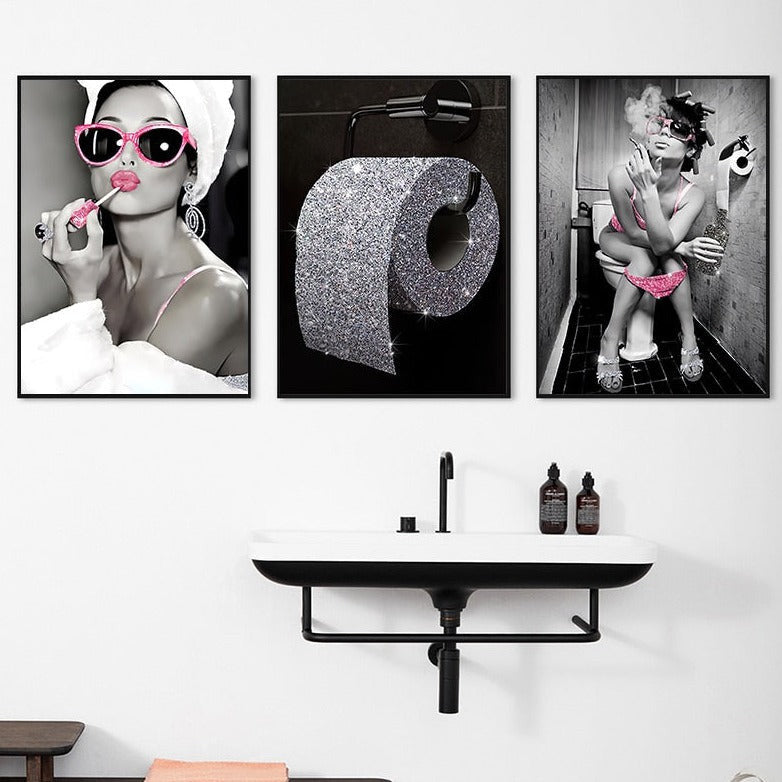Unique Toilet Art Canvas Prints – Fun Wall Decor for Bathroom or Office 1