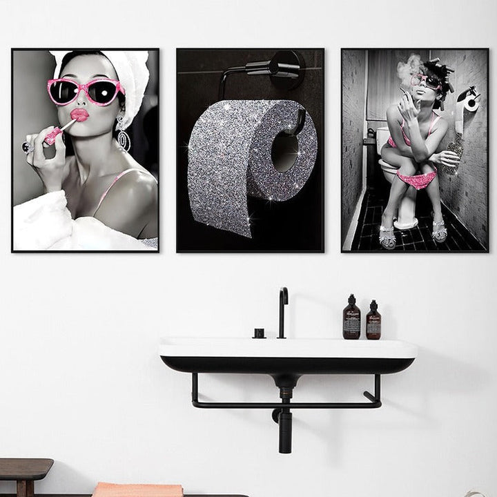 Unique Toilet Art Canvas Prints – Fun Wall Decor for Bathroom or Office 1