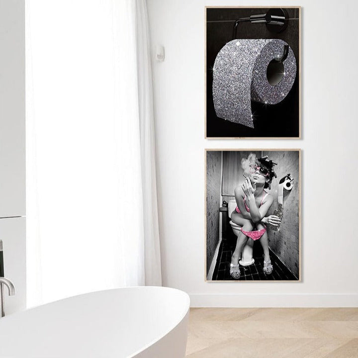 Unique Toilet Art Canvas Prints – Fun Wall Decor for Bathroom or Office 5