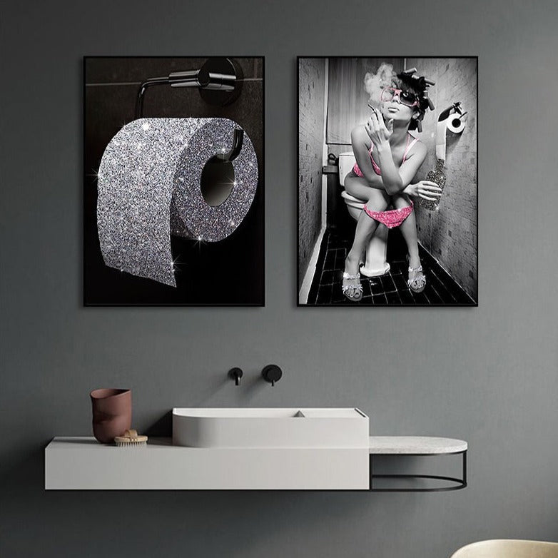 Unique Toilet Art Canvas Prints – Fun Wall Decor for Bathroom or Office 6