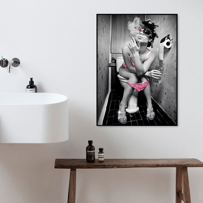 Unique Toilet Art Canvas Prints – Fun Wall Decor for Bathroom or Office 7
