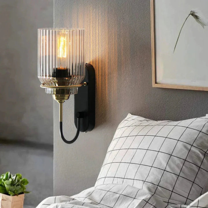 Vintage-Inspired Wall Sconce Lighting with Fluted Glass – Elegant Accent for Living Room or Bedroom 5