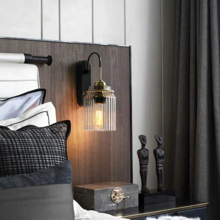 Vintage-Inspired Wall Sconce Lighting with Fluted Glass – Elegant Accent for Living Room or Bedroom 6
