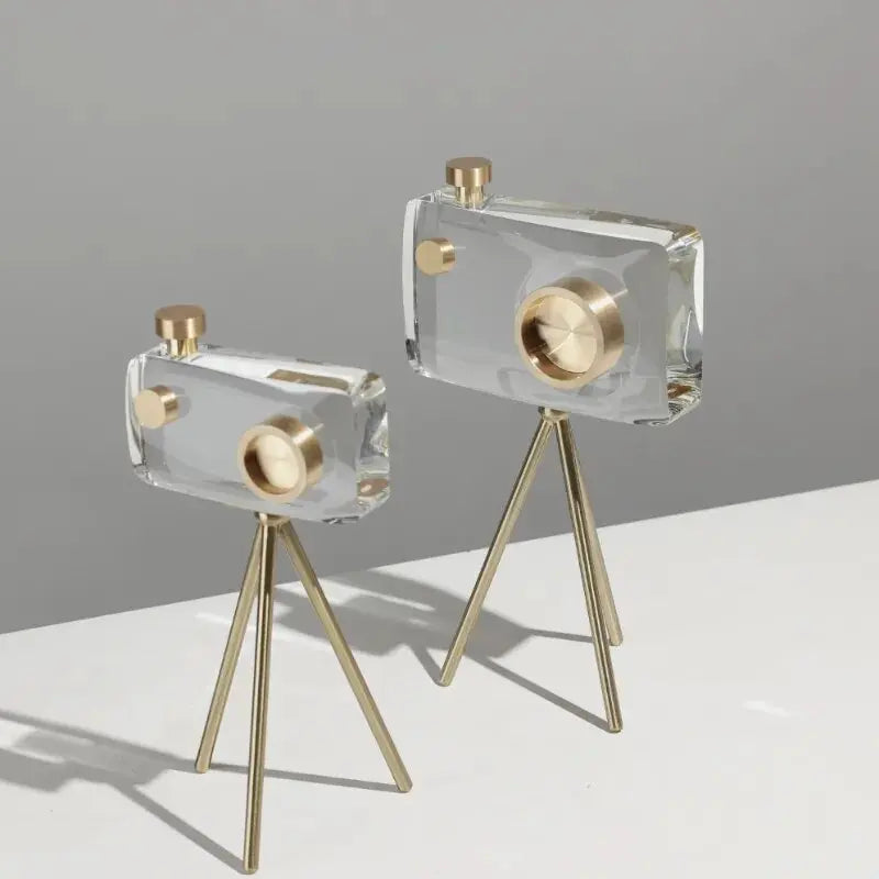 Vintage Crystal Camera Sculpture – Unique Decorative Piece for Photography Lovers 3