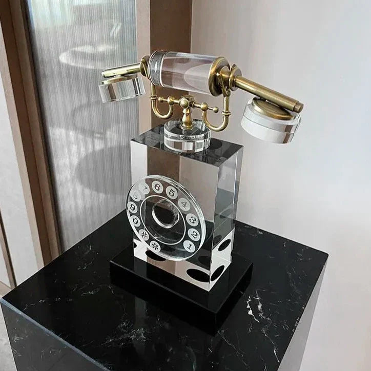 Vintage Crystal Phone Ornament – Unique Decorative Piece for Home or Office 1
