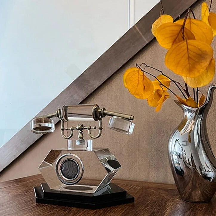 Vintage Crystal Phone Ornament – Unique Decorative Piece for Home or Office 3