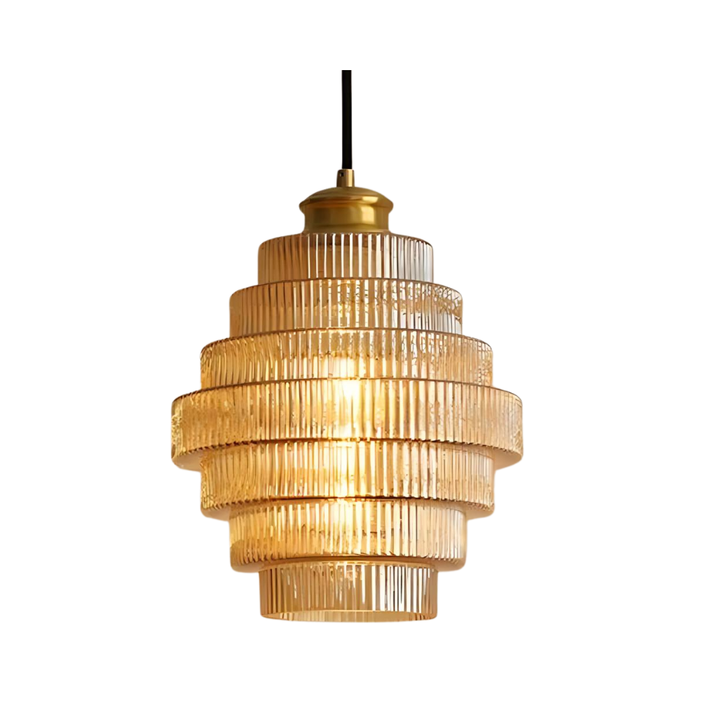 Vintage Glass Pendant Light with Brass Finish – Stylish Lighting for Kitchen or Dining Areas 0