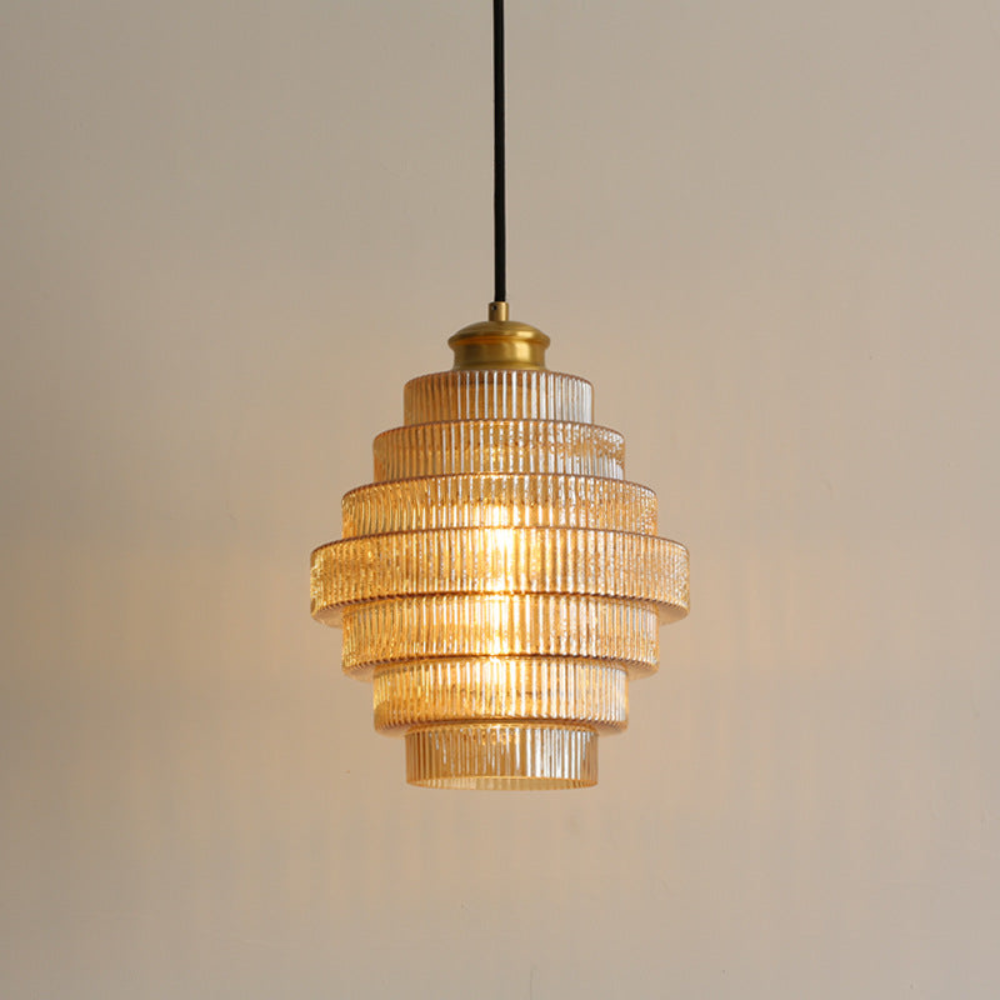 Vintage Glass Pendant Light with Brass Finish – Stylish Lighting for Kitchen or Dining Areas 1