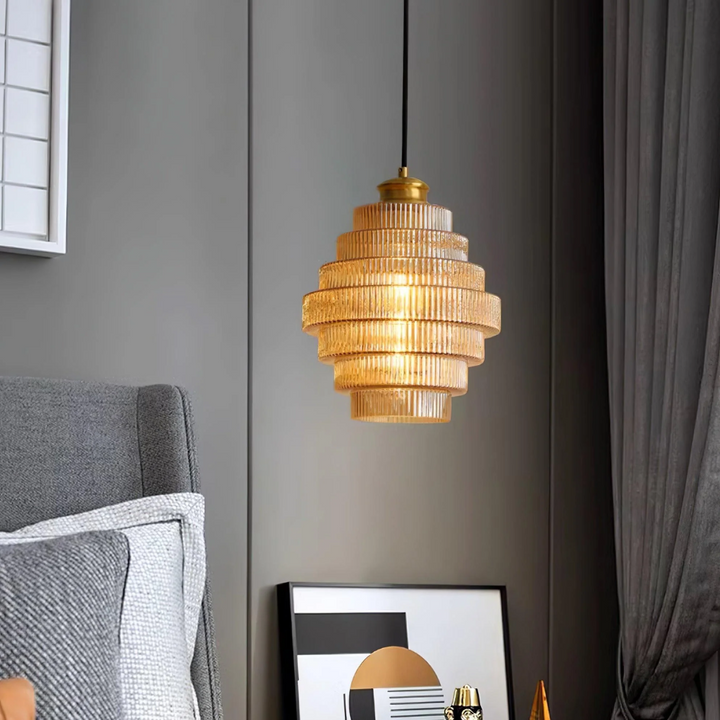 Vintage Glass Pendant Light with Brass Finish – Stylish Lighting for Kitchen or Dining Areas 6