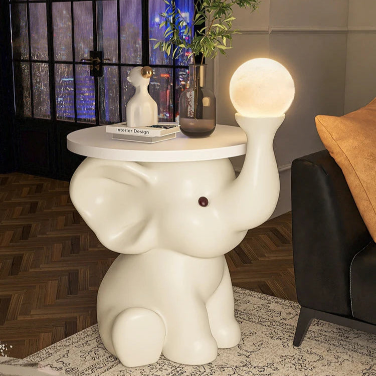 Whimsical Elephant Table with Storage – Charming Light and Coffee Table for Kids' Rooms or Living Spaces 0