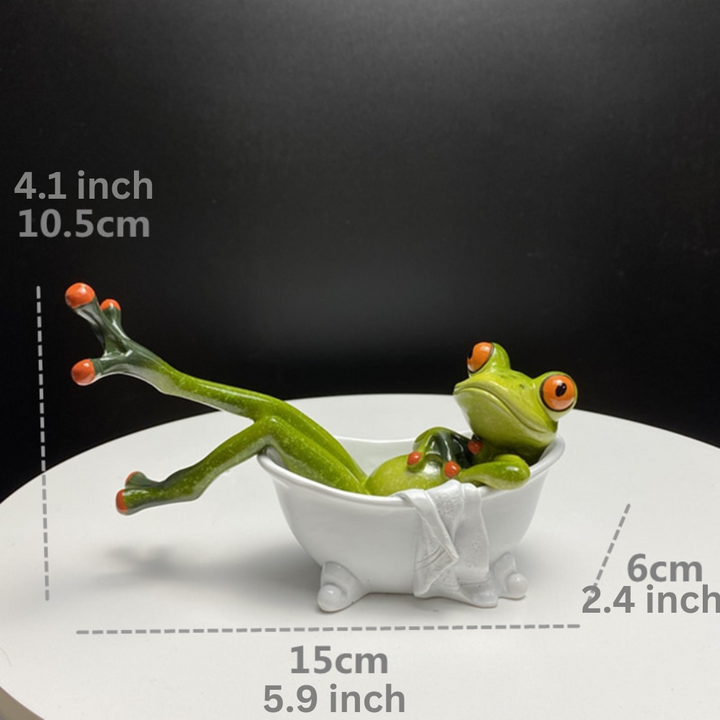 Whimsical Frog Sculpture for Home Decor – Playful Resin Art Piece for Living Room or Office 0
