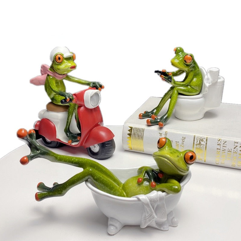 Whimsical Frog Sculpture for Home Decor – Playful Resin Art Piece for Living Room or Office 1