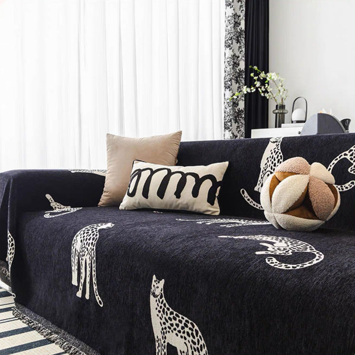 Wild Elegance Leopard Print Sofa Cover – Stylish Protection for Your Living Room 1