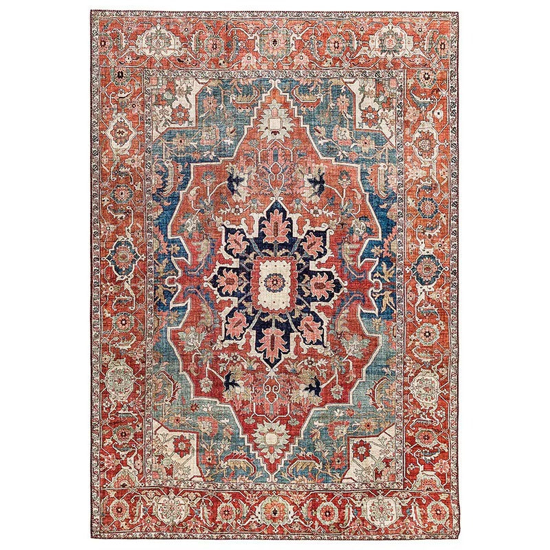 Zarrah Persian Style Washable Area Rug – Timeless Bohemian Design for Living Room or Bedroom 0