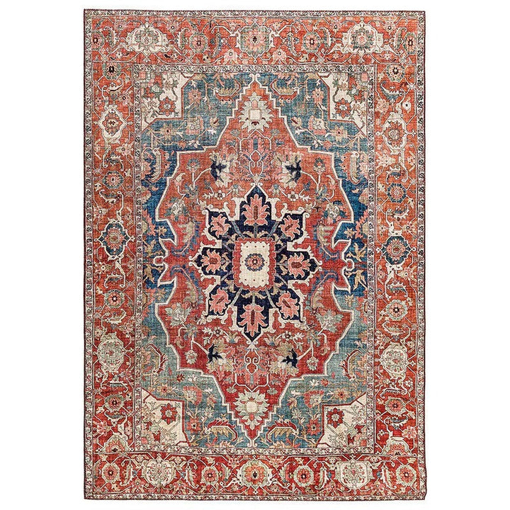 Zarrah Persian Style Washable Area Rug – Timeless Bohemian Design for Living Room or Bedroom 0