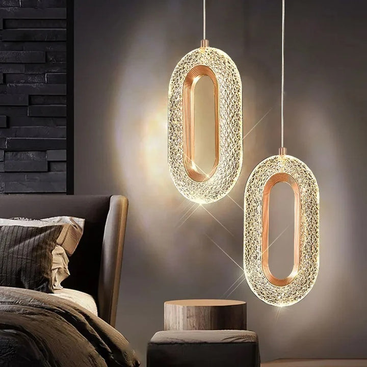 Modern Crystal LED Pendant Light – Elegant Hanging Lights for Living Room or Bedroom