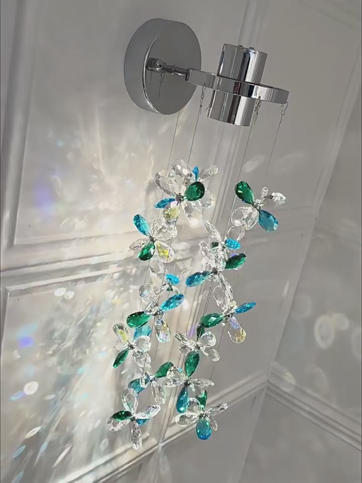 Modern Crystal Wall Sconce Lighting with LED – Elegant Illumination for Bedroom or Living Room